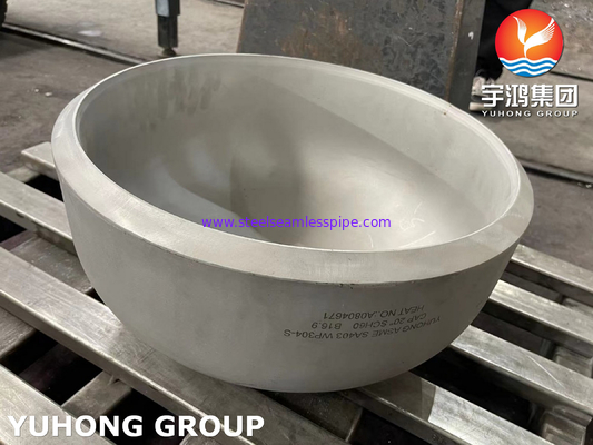 ASME SA403 WP304-S स्टेनलेस स्टील कैप बड़ा आकार 40 इंच बट वेल्ड पाइप फिटिंग PT