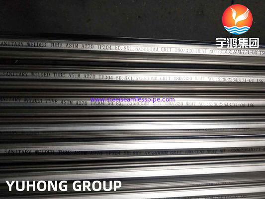 ASTM A270 TP304 स्टेनलेस स्टील वेल्डेड ट्यूब, स्वच्छता अनुप्रयोगों में प्रयुक्त उज्ज्वल एनील्ड उपचार
