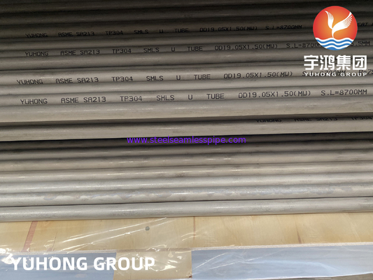 ASME SA213 TP304/304L स्टेनलेस स्टील सीमलेस U बेंड ट्यूब गर्मी एक्सचेंजर के लिए