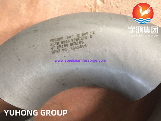 ASTM B366 C276 तेल गैस के लिए स्टेनलेस स्टील एल्बो पाइप फिटिंग B16.9