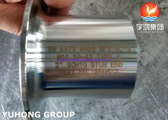 ASTM A403 WP316L-S स्टब एंड टाइप A BW ऑयल गैस पेट्रोकेमिकल नेचुरल गैस