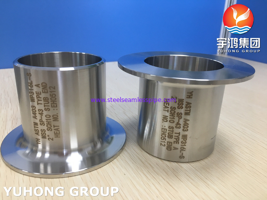 ASTM A403 WP316L-S स्टब एंड टाइप A BW ऑयल गैस पेट्रोकेमिकल नेचुरल गैस