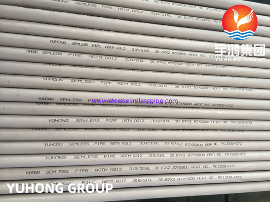 Tubos de Acero Inoxidable Sin Costura ASTM A312 TP304L TP316L एनीलेल्ड पिकलिंग 100% UT ET