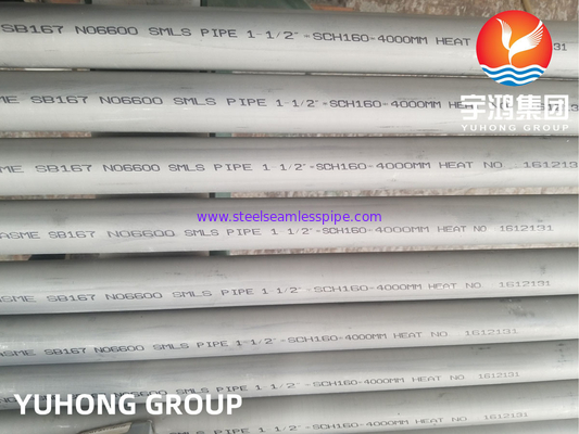 ASME SB167 मिश्र धातु 600 / N06600, निकेल-क्रोमियम-आयरन मिश्र धातु पाइप, रासायनिक प्रसंस्करण एयरोस्पेस में इस्तेमाल किया