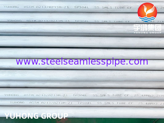 ASTM A213 TP304L स्टेनलेस स्टील सीमलेस ट्यूब गर्मी एक्सचेंजर और रासायनिक अनुप्रयोगों के लिए