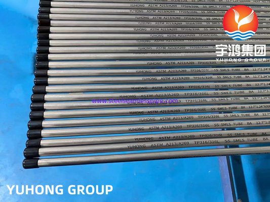 ASTM A213 TP316L निर्बाध स्टेनलेस स्टील उज्ज्वल एनील्ड ट्यूब