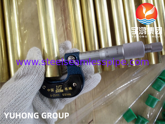 ASTM B111 C44300 एडमिरल्टी पीतल सीमलेस हीट एक्सचेंजर, कंडेनसर ट्यूब