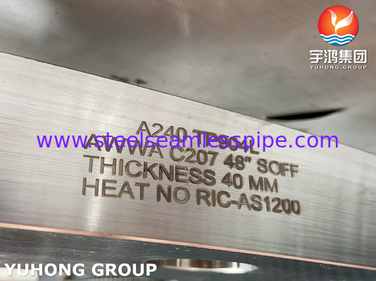 ASTM A240 F904L, UNS N08904, AWWA C207 स्टेनलेस स्टील स्लिप ऑन फ्लैंज, फ्लैट फेस