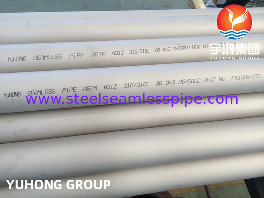 ASME SA312 U स्टैम्प TP316L सीमलेस पाइप (कोल्ड ड्रॉन) प्रेशर वेसल्स के लिए क्लोराइड प्रतिरोध​