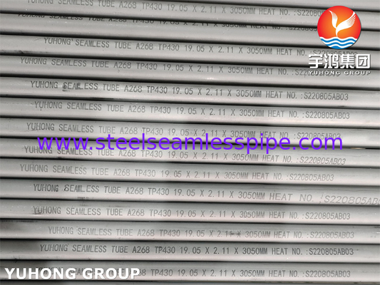 ASTM A268 TP430 1.4016 अच्छा संक्षारण प्रतिरोध के साथ सीमलेस ट्यूब