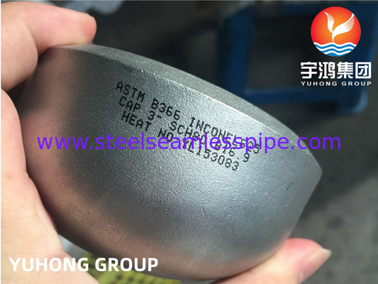 ASTM B366 इनकोनेल 625 / UNS N06625 अंत टोपी निकेल मिश्र धातु स्टील बटवेल्ड फिटिंग