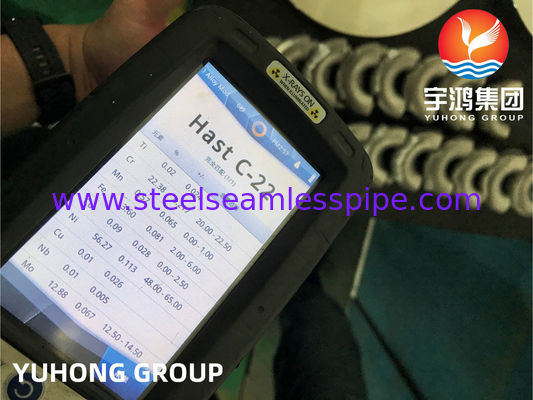 ASTM B366 N06022 हैस्टेलॉय C22 180 डिग्री कोहनी मिश्र धातु स्टील फिटिंग B16.9