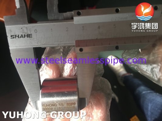 ASTM A182 F316L स्टेनलेस स्टील फोल्डेड पाइप फिटिंग, BSPP थ्रेडेड कपलिंग 3000LBS