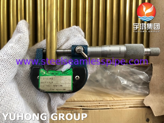 तांबा मिश्र धातु पीतल ट्यूब ASTM B111 C44300 C68700 C70600 25.4mm*1.245mm*12995mm कंडेनसर एयर कूलर रेडिएटर
