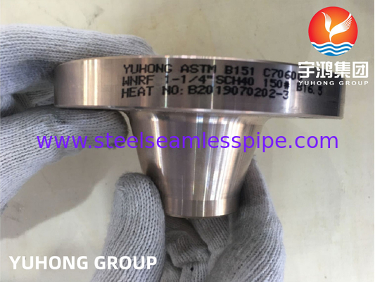 ASTM B151 C70600 1-1/4&quot; SCH40 #150 WN कॉपर निकेल फ्लैंग्स ASME B16.5