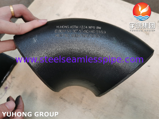 ASTM A234 WP9 CL1 90° कोहनी BW SR 5&quot; SCH40 सीमलेस पाइप फिटिंग