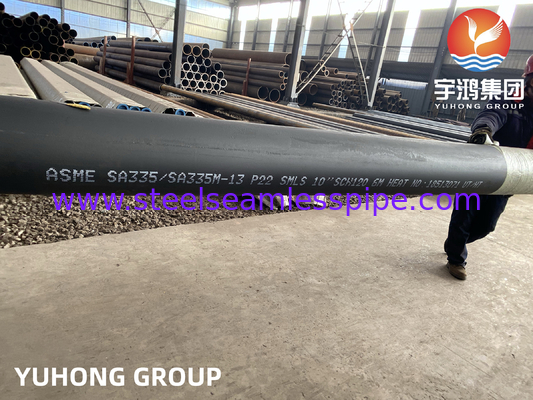 ASME SA335 P22 10&quot; SCH120 सीमलेस बॉयलर पाइप काले रंग की पेंटिंग