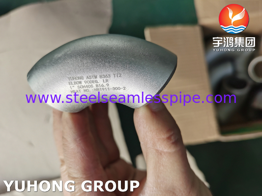 ASTM B363 Ti2 UNS R50400 3.7035 टाइटेनियम मिश्र धातु स्टील ग्रेड 2 बट वेल्डेड पाइप फिटिंग B16.9
