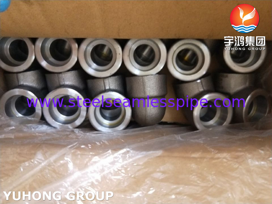 ASTM A105 कार्बन स्टील फिटिंग सोकेट वेल्ड 90Deg LR कोहनी 3000LBS ASME B16.11