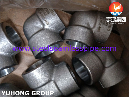 ASTM A105 कार्बन स्टील फिटिंग सोकेट वेल्ड 90Deg LR कोहनी 3000LBS ASME B16.11