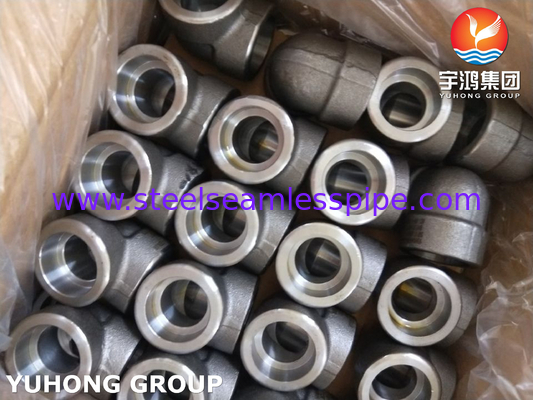 ASTM A105 कार्बन स्टील फिटिंग सोकेट वेल्ड 90Deg LR कोहनी 3000LBS ASME B16.11