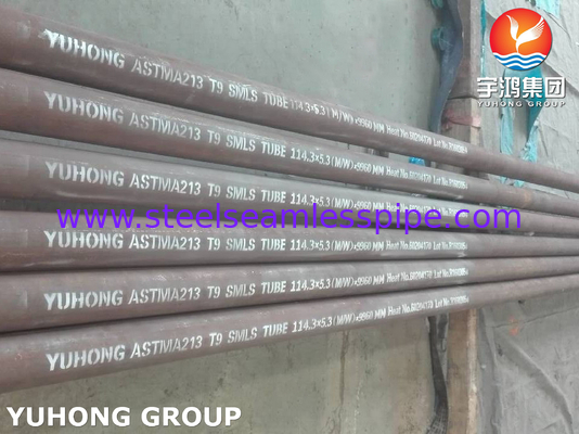 एएसएमई SA213 T9 मिश्र धातु स्टील सीमलेस ट्यूब के लिए आग भट्ठी आग हीटर संवहन ट्यूब उज्ज्वल ट्यूब