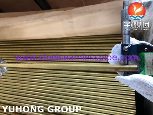 ASTM B111 C68700 / CuZn20Al2 हीट एक्सचेंजर के लिए सीमलेस एल्यूमीनियम पीतल ट्यूब