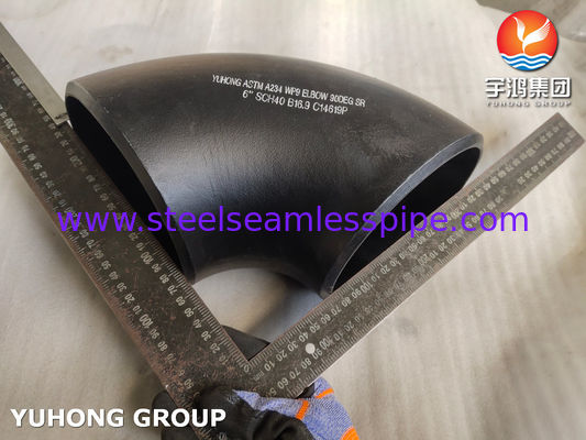 ASTM A234 WP9 कार्बन स्टील 180 डिग्री कोहनी बट वेल्ड फिटिंग