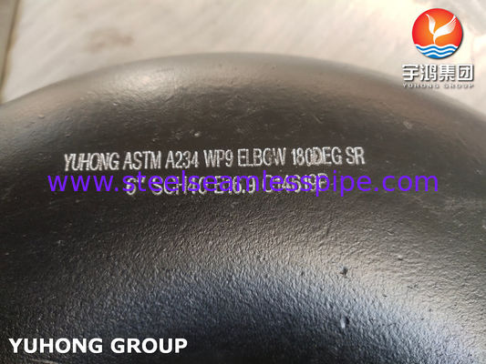 ASTM A234 WP9 कार्बन स्टील 180 डिग्री कोहनी बट वेल्ड फिटिंग