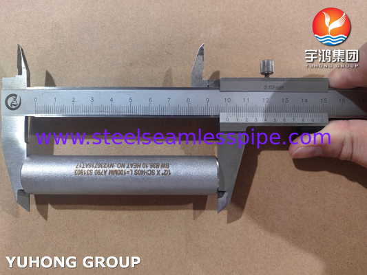 ASME B36.10 पाइप निप्पल ASTM A790 UNS S31803 सीमलेस डुप्लेक्स स्टील निप्पल