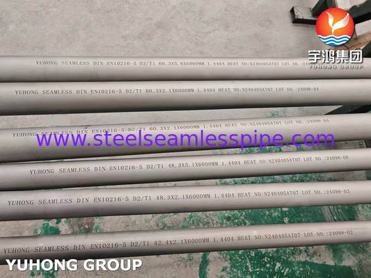 DIN EN 10216-5 1.4404 UNS S31603 316L हाइड्रोलिक स्टेनलेस स्टील सीमलेस ट्यूब