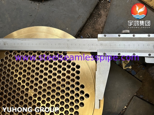 ASTM B171 C46400 थर्मल एक्सचेंजर के लिए स्थिर ट्यूब शीट आवश्यक घटक