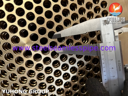 ASTM B171 C46400 थर्मल एक्सचेंजर के लिए स्थिर ट्यूब शीट आवश्यक घटक