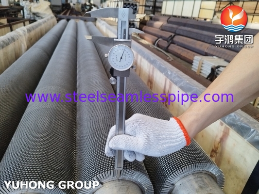 ASTM A312 TP304H स्टेनलेस स्टील HFW Serrated Fined Tube Spiral Fin Tube