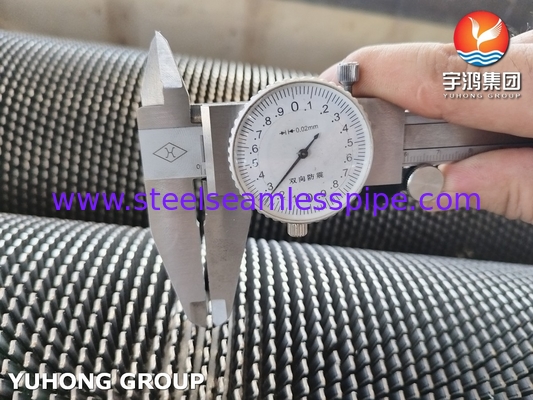 ASTM A312 TP304H स्टेनलेस स्टील HFW Serrated Fined Tube Spiral Fin Tube