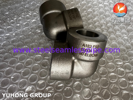 ASTM A182 F92 मिश्र धातु स्टील 90° कोहनी 6000# उच्च दबाव फोर्ज पाइप फिटिंग