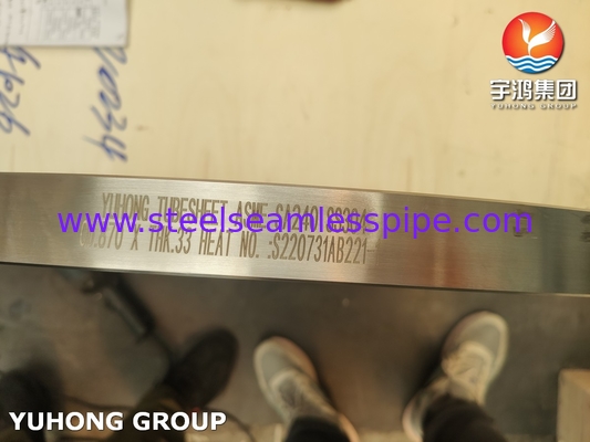 गर्मी एक्सचेंजर के लिए ASME SA240 SS304 स्टेनलेस स्टील ट्यूब शीट