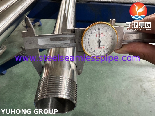 ASTM A270 सैनिटरी ट्यूब TP304 स्टेनलेस स्टील सीमलेस ट्यूब एनपीटी धागा अंत के साथ