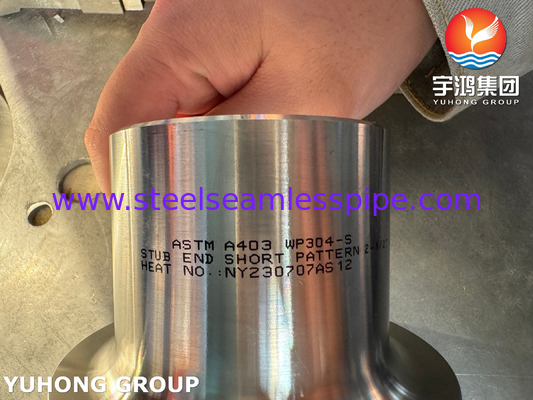 B16.9 बटवेल्ड फिटिंग ASTM A403 WP304 स्टेनलेस स्टील लैप संयुक्त स्टड एंड