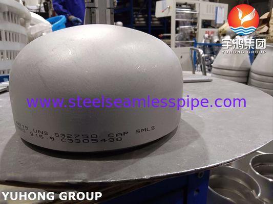 ASTM A815 SAF2507 / UNS S32750 सुपर डुप्लेक्स स्टील कैप B16.9 BW पाइप फिटिंग