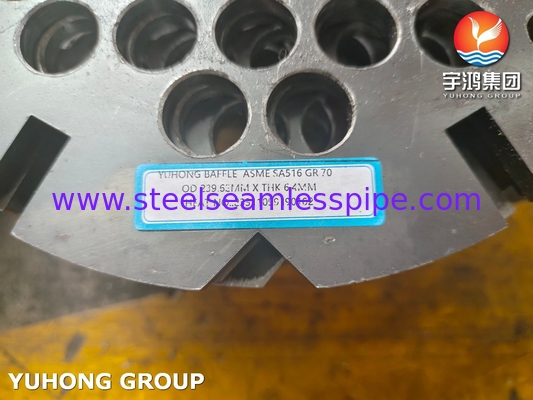 शेल और ट्यूब हीट एक्सचेंजर के लिए ASME SA516 ग्रेड 70N कार्बन स्टील बैफल