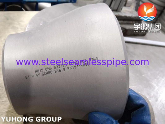 ASTM A815 UNS S32750 सुपर डुप्लेक्स स्टील फिटिंग्स B16.9 BW एकाग्र घटक