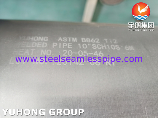 ASTM B862 टाइटेनियम मिश्र धातु वेल्डेड पाइप रासायनिक प्रसंस्करण के लिए