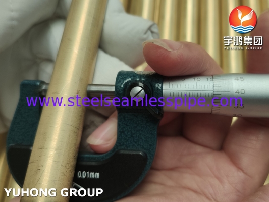 JIS H3300 C6872T / ASTM B111 C68700 एल्यूमीनियम पीतल ट्यूब हीट एक्सचेंजर ट्यूब