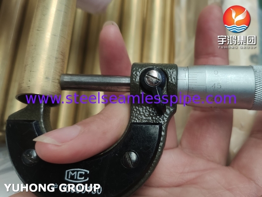 JIS H3300 C6872T / ASTM B111 C68700 एल्यूमीनियम पीतल ट्यूब हीट एक्सचेंजर ट्यूब