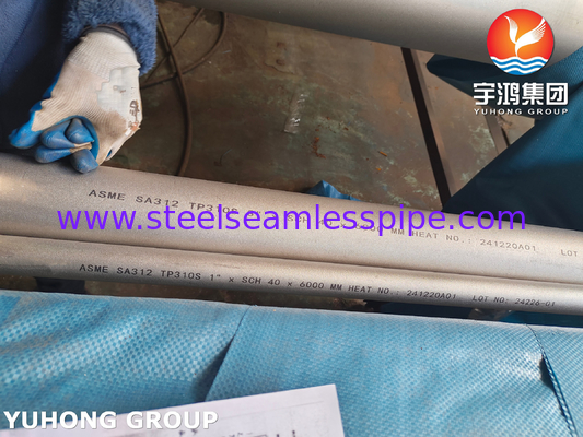 ASME SA312 TP310S / UNS S31008 स्टेनलेस स्टील सीमलेस पाइप औद्योगिक