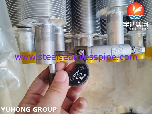 एएसएमई SA249 TP316L हवा कूलर के लिए Al1100 फिन स्ट्रिप के साथ घुमावदार फिन ट्यूब