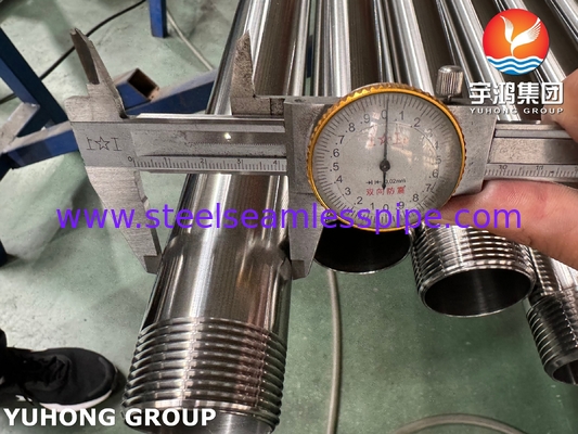 ASTM A270 TP304 बाहरी धागे के साथ स्वच्छता स्टेनलेस स्टील ट्यूब
