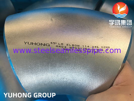 स्टेनलेस स्टील फिटिंग ASTM A403 WPS31254-S 90°LR 45°LR ELBOW B16.9