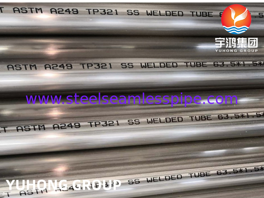 ASTM A249 TP321 स्टेनलेस स्टील वेल्डेड ट्यूब ब्राइट एनील्ड बॉयलर, हीट एक्सचेंजर और सुपरहीटर एप्लिकेशन